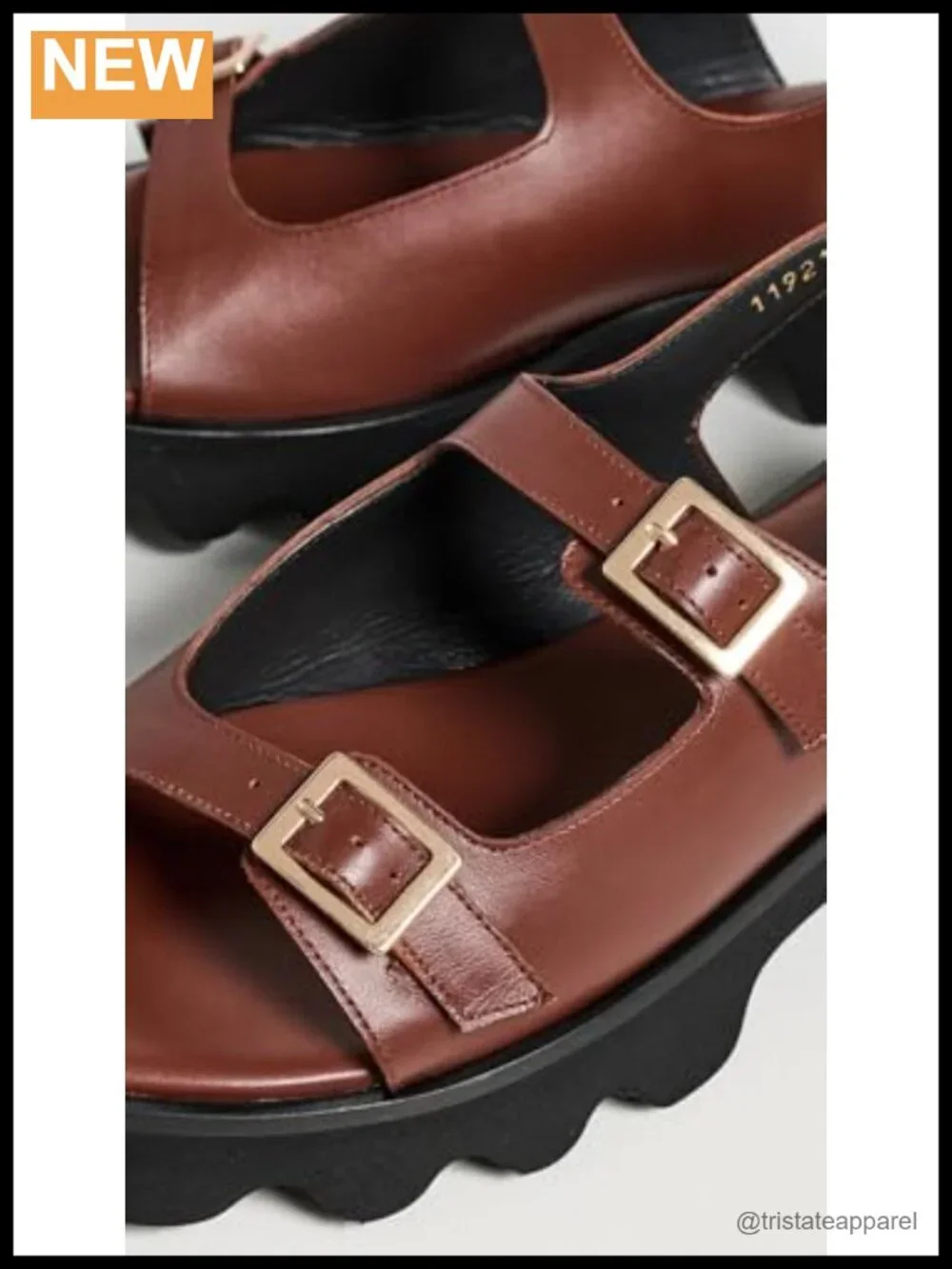 Platform Slingback Chunky Block Heel Sandals Adjustable Buckle Calfskin
